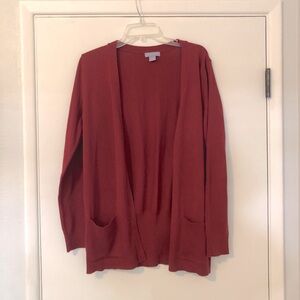 Laura Scott Red cardigan